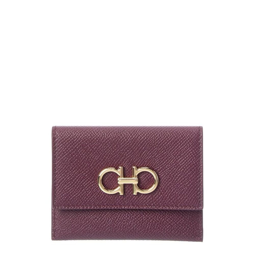 Ferragamo Gancini Leather Card Case, Red